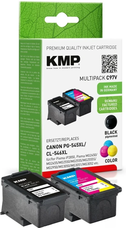 KMP C97V nabój z tuszem 2 szt. Zamiennik Wysoka (XL) wydajność Czarny, Cyjan, Purpurowy, Żółty