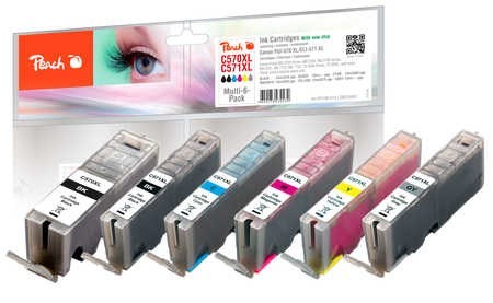 Peach PI100-313 nabój z tuszem Czarny fotograficzny, Cyan fotograficzny, Szary fotograficzny, Magenta fotograficzna, Zdjęcie w kolorze żółtym