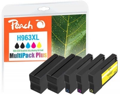 Peach PI300-1032 nabój z tuszem 5 szt. Zamiennik Wysoka (XL) wydajność Czarny, Cyjan, Różowy, Żółty