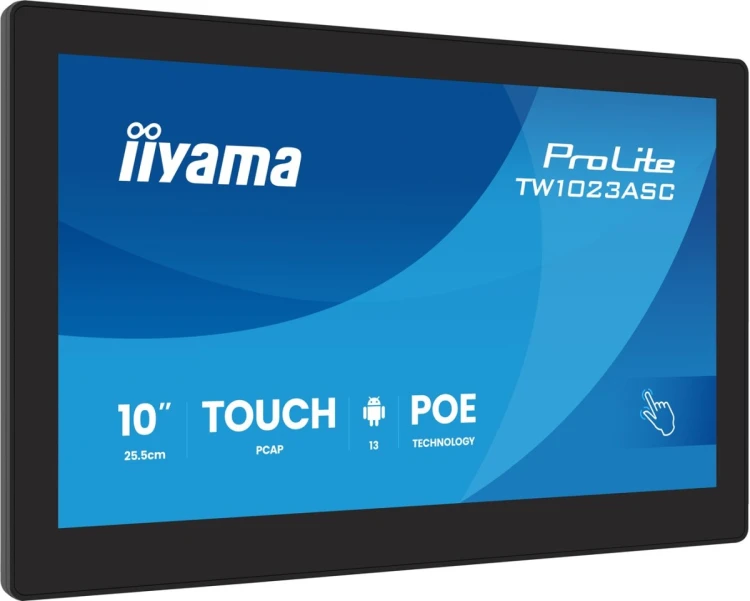 iiyama TW1023ASC-B3P signage display Kiosk 25,6 cm (10.1") Wi-Fi 385 cd/m2 WXGA Czarny Ekran dotykowy Procesor wbudowany Android 24/7