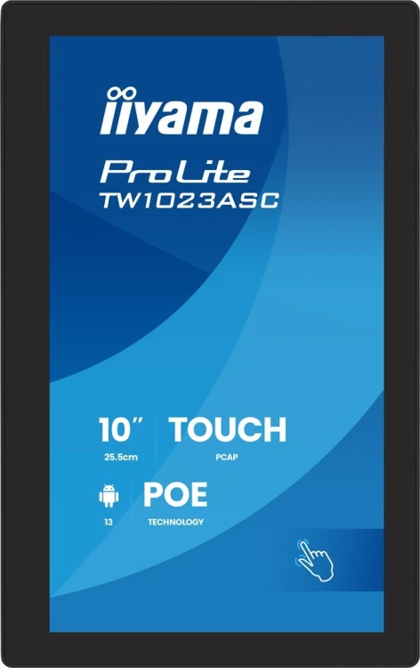 iiyama TW1023ASC-B3P signage display Kiosk 25,6 cm (10.1") Wi-Fi 385 cd/m2 WXGA Czarny Ekran dotykowy Procesor wbudowany Android 24/7