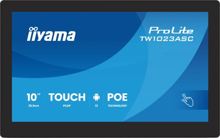 iiyama TW1023ASC-B3P signage display Kiosk 25,6 cm (10.1") Wi-Fi 385 cd/m2 WXGA Czarny Ekran dotykowy Procesor wbudowany Android 24/7