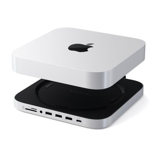 Satechi Stand & Hub - podstawka i hub do Mac Mini/Studio (USB-C 3.2, USB-A 3.2, 2x USB-A 3.0, 3,5mm jack, port micro/SD, NVMe/M.2 SATA SSD)