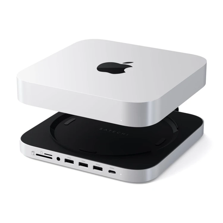 Satechi Stand & Hub - podstawka i hub do Mac Mini/Studio (USB-C 3.2, USB-A 3.2, 2x USB-A 3.0, 3,5mm jack, port micro/SD, NVMe/M.2 SATA SSD)