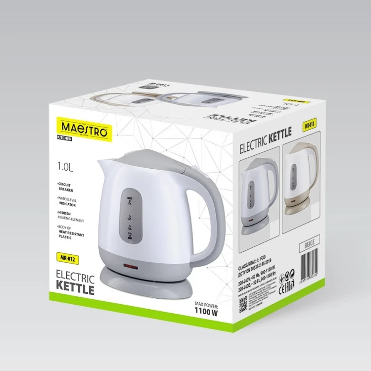 Czajnik elektryczny 1L 1100W MR-012-BEIGE MAESTRO
