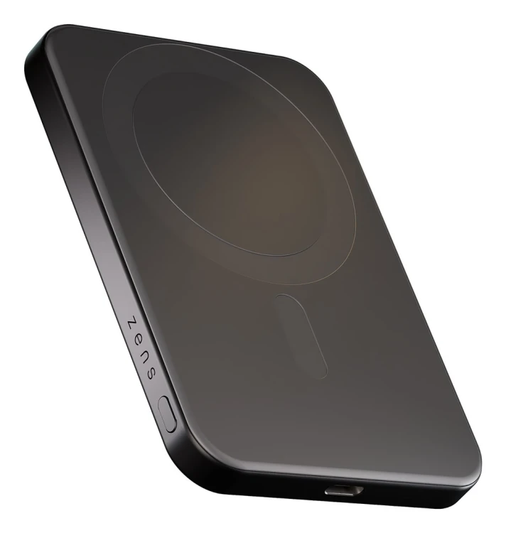ZENS Slim Qi2 Aluminium Powerbank - magnetyczny powerbank 5000 mAh kompatybilny z MagSafe i Qi2 (black)