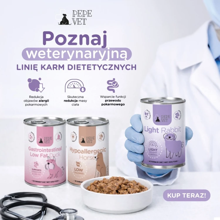 Paka Zwierzaka Pepe Vet Karma mokra Hypoallergenic Horse 400g