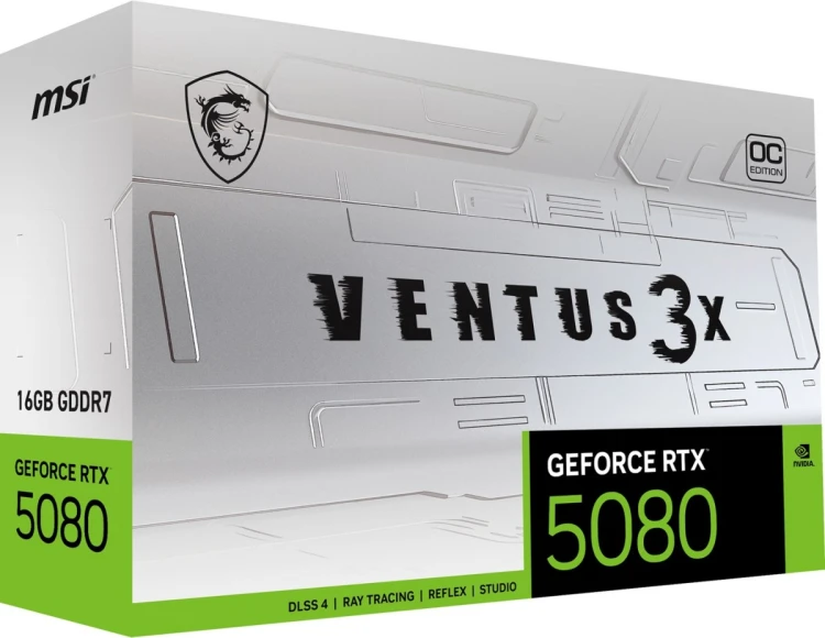 MSI VENTUS GEFORCE RTX 5080 16G 3X OC WHITE karta graficzna NVIDIA 16 GB GDDR7
