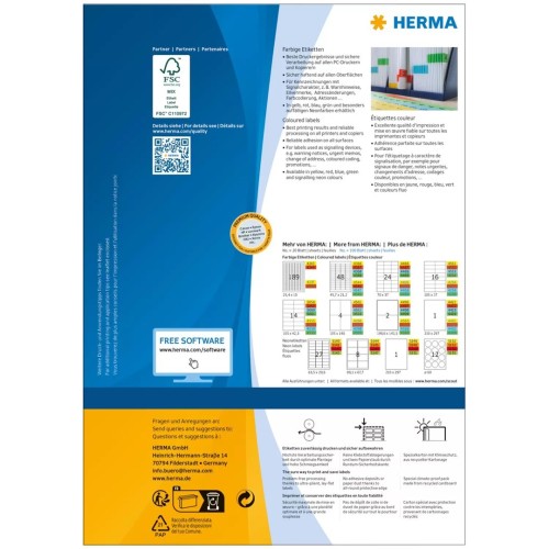 HERMA 4403 samoprzylepne etykiety Prostokąt Na stałe Niebieski 100 szt.