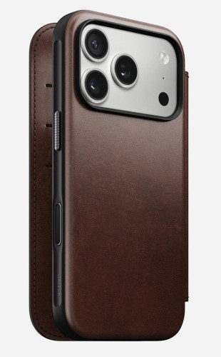 Nomad Modern Leather Folio pokrowiec na telefon komórkowy 16 cm (6.3") Brązowy