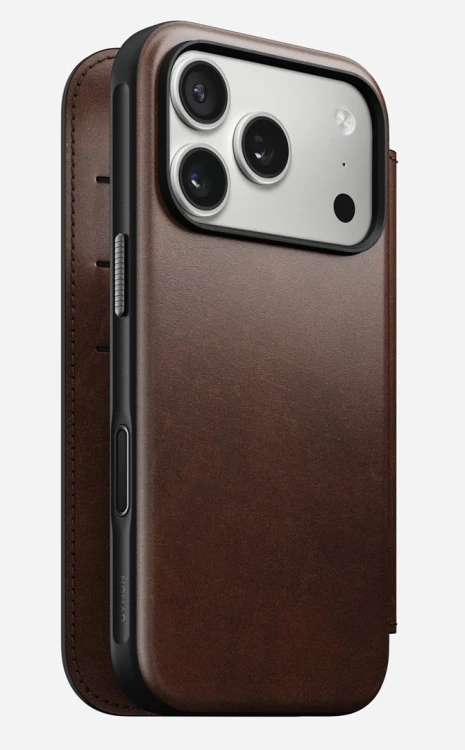 Nomad Modern Leather Folio pokrowiec na telefon komórkowy 16 cm (6.3") Brązowy