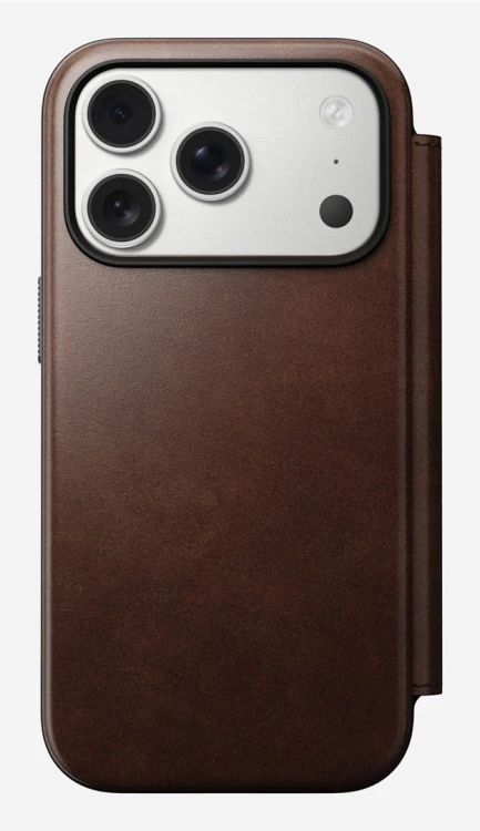Nomad Modern Leather Folio pokrowiec na telefon komórkowy 16 cm (6.3") Brązowy