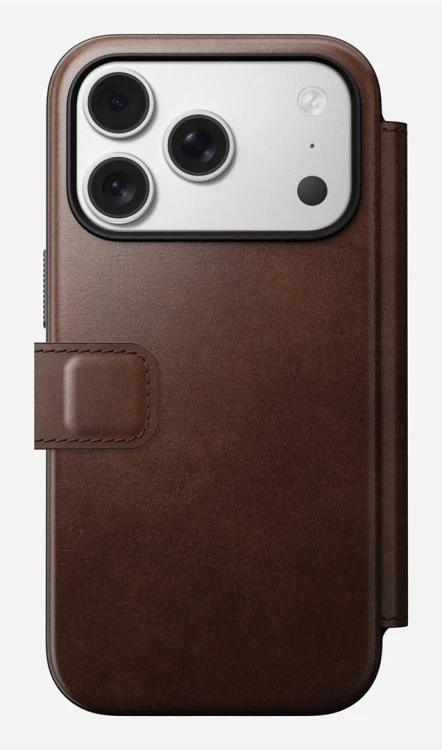 Nomad Modern Leather Folio pokrowiec na telefon komórkowy 16 cm (6.3") Brązowy
