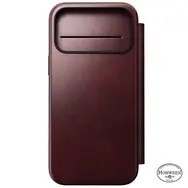 NOMAD Modern Leather Folio - skórzane etui do iPhone 17 Pro Max kompatybilne z MagSafe, skóra Horween (burgundy)