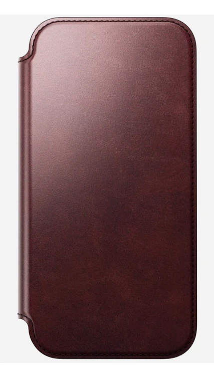 NOMAD Modern Leather Folio - skórzane etui do iPhone 17 Pro Max kompatybilne z MagSafe, skóra Horween (burgundy)