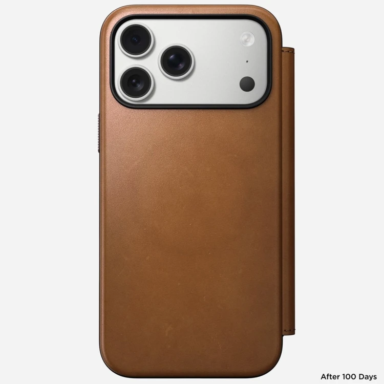 Nomad Modern Leather Folio pokrowiec na telefon komórkowy 17,5 cm (6.9") Opalony/Jasnobrązowy