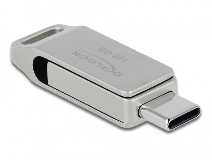 DeLOCK Pendrive USB-C + Typ-A 5 Gbps 128 GB - metalowa obudowa