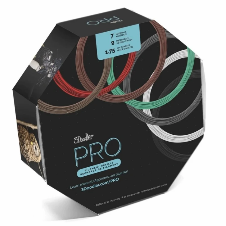 3Doodler PRO-FILLS materiały drukarskie 3D Miedź, Kwas polimlekowy (PLA), Polikwas mlekowy z włóknem węglowym (PLA-CF), Włókno drzewne Miedź, Zielony,
