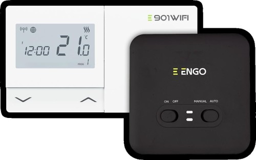 Regulator temperatury ENGO Controls E901-WIFI - bezprzewodowy, Wi-Fi, Internetowy, biały, 868MHz, bateryjny