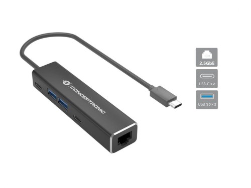 Conceptronic ABBY14B stacja dokująca Przewodowa USB 3.2 Gen 1 (3.1 Gen 1) Type-C Szary