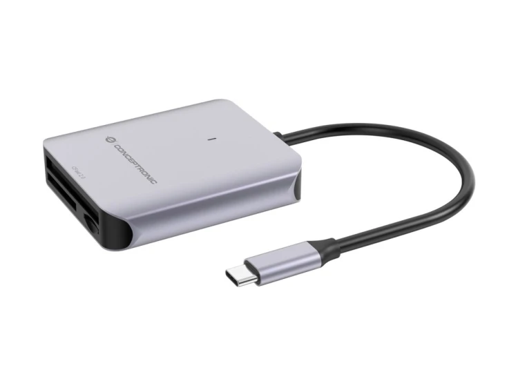 Conceptronic BIAN09G czytnik kart USB 3.2 Gen 2 Type-C Szary