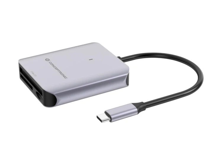 Conceptronic BIAN09G czytnik kart USB 3.2 Gen 2 Type-C Szary