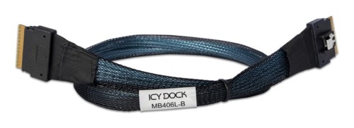 Icy Dock MB406L-B kabel SAS 0,5 m Czarny