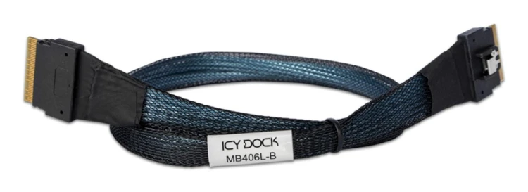 Icy Dock MB406L-B kabel SAS 0,5 m Czarny