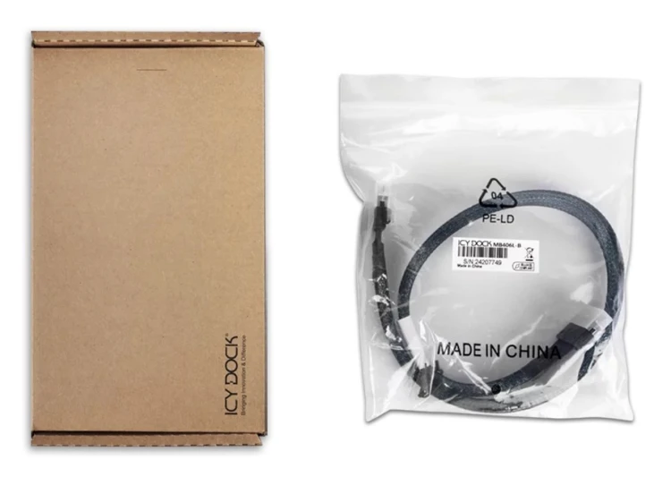 Icy Dock MB406L-B kabel SAS 0,5 m Czarny