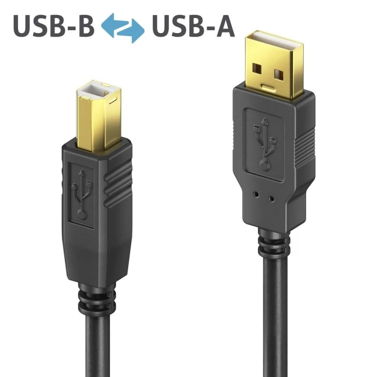 PureLink DS2000-100 kabel USB USB 2.0 10 m USB A USB B 0,48 Gbit/s Czarny