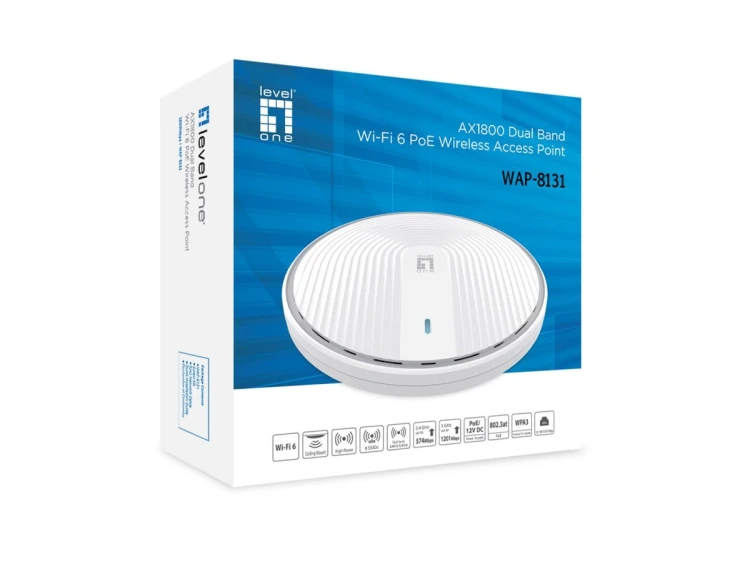 Dwuzakresowy bezprzewodowy punkt dostępowy Wi-Fi 6 PoE (WAP-8131)