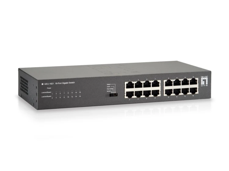 LevelOne GEU-1621 przełącznik sieciowy Gigabit Ethernet (10/100/1000) Szary