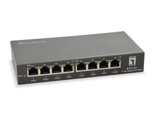 8-portowy gigabitowy przełącznik PoE, 802.3at/af PoE, 120W Producent: LEVELONE (GEP-0823)