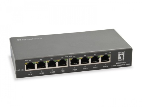 8-portowy gigabitowy przełącznik PoE, 802.3at/af PoE, 120W Producent: LEVELONE (GEP-0823)
