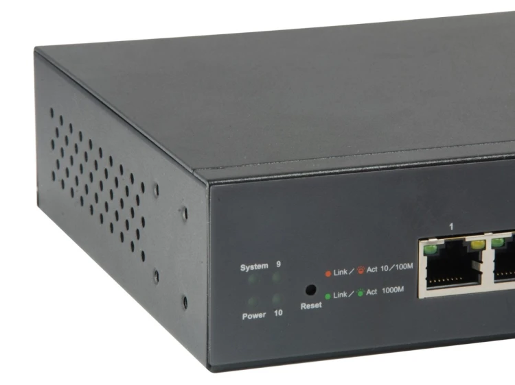 Przełącznik LevelOne GEP-1051 - Inteligentny - 8 x 10/100/1000 (PoE+) + 2 x Gigabit SFP - Biurko, Montaż w szafie - PoE+ (70W)