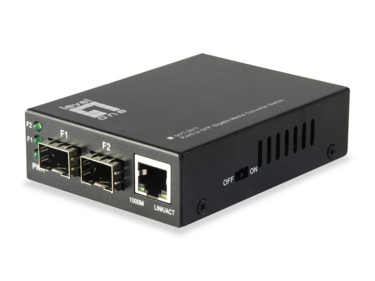 LevelOne GVT-2011 - Media konwerter - GigE - 10Base-T, 100Base-TX, 1000Base-T, 1000Base-X - RJ-45 / SFP (mini-GBIC)