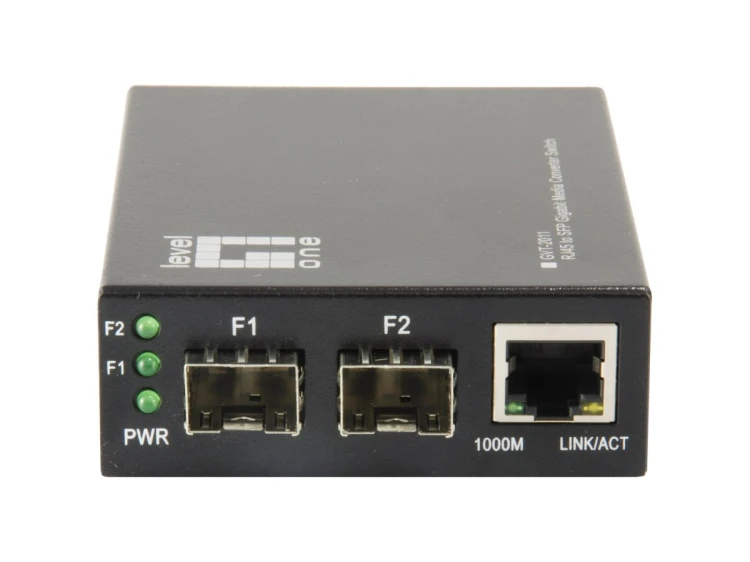 LevelOne GVT-2011 - Media konwerter - GigE - 10Base-T, 100Base-TX, 1000Base-T, 1000Base-X - RJ-45 / SFP (mini-GBIC)