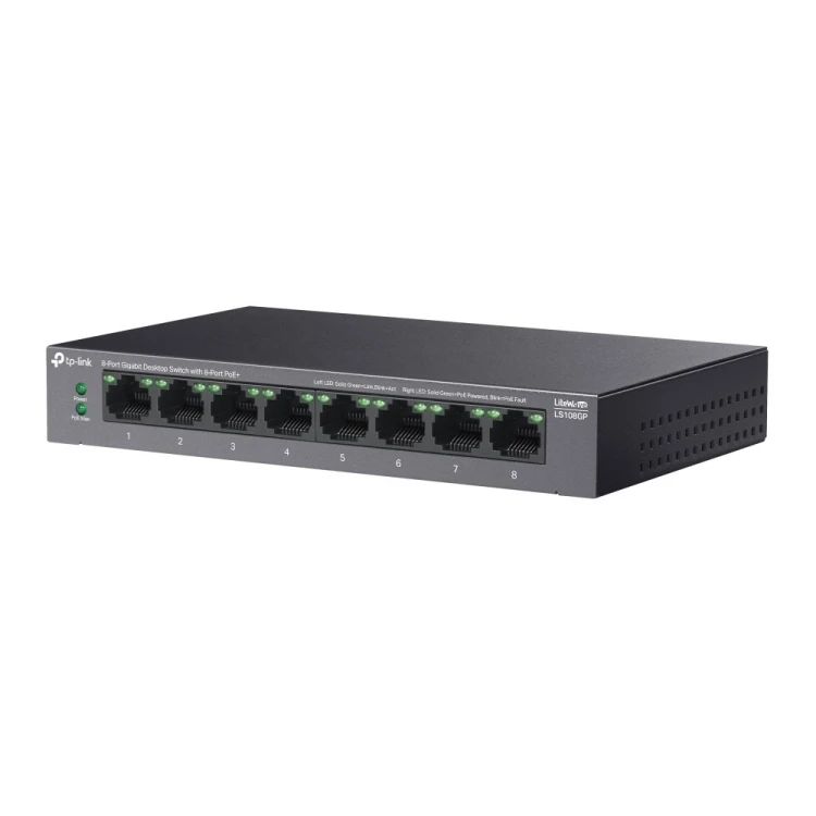 TP-Link LiteWave LS108GP przełącznik sieciowy Nie zarządzany Gigabit Ethernet (10/100/1000) Obsługa PoE Czarny