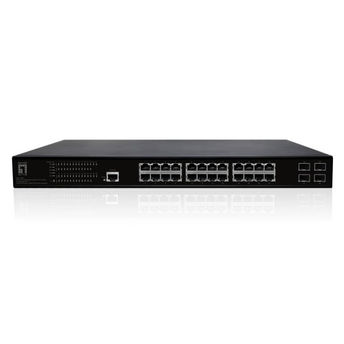 Zarządzalny przełącznik PoE+ LevelOne GB/L2 28-portowy 19" 390W 1Gbps
