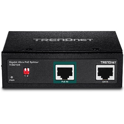 TRENDnet TI-SG104 - Rozgałęźnik PoE (do montażu na szynie DIN) - 95 Watt - Złącza wyjściowe: 1
