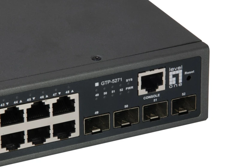 LevelOne GTP-5271 przełącznik sieciowy Zarządzany L3 Gigabit Ethernet (10/100/1000) Obsługa PoE Szary