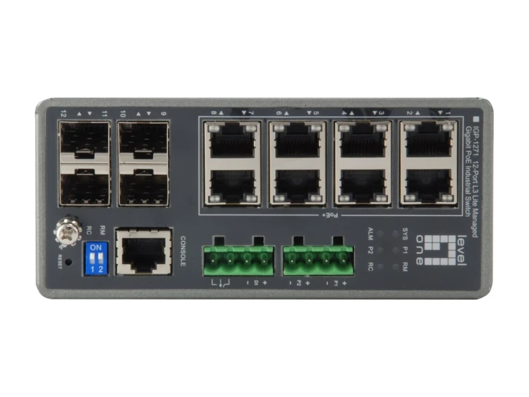 Przełącznik LevelOne TURING Industrial Gb/L3 Managed PoE 240W 1Gbps