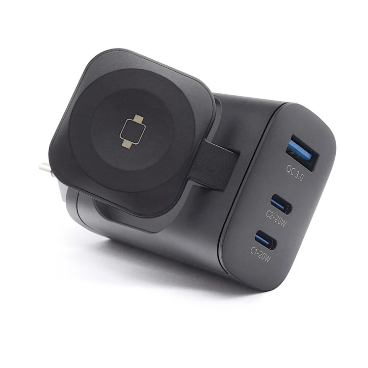 RealPower 450476 ładowarka do urządzeń przenośnych Power bank, Smartwatch, Tablet Czarny Prąd przemienny Bezprzewodowe ładowanie Szybkie ładowanie Wew