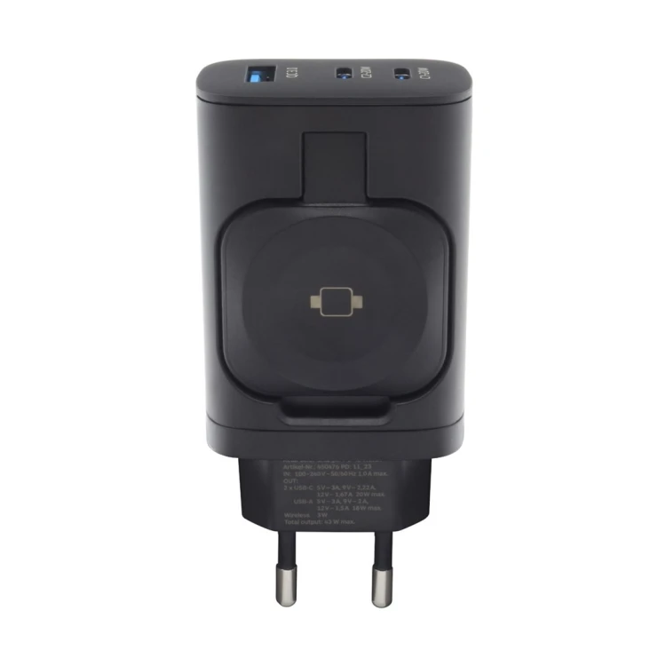 RealPower 450476 ładowarka do urządzeń przenośnych Power bank, Smartwatch, Tablet Czarny Prąd przemienny Bezprzewodowe ładowanie Szybkie ładowanie Wew