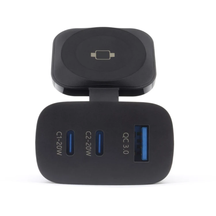 RealPower 450476 ładowarka do urządzeń przenośnych Power bank, Smartwatch, Tablet Czarny Prąd przemienny Bezprzewodowe ładowanie Szybkie ładowanie Wew