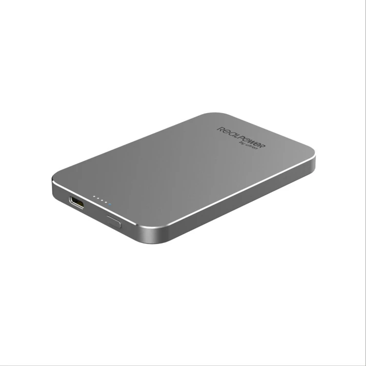 RealPower PB-5000 Mag Litowo-polimerowy (LiPo) 5000 mAh Bezprzewodowe ładowanie Szary