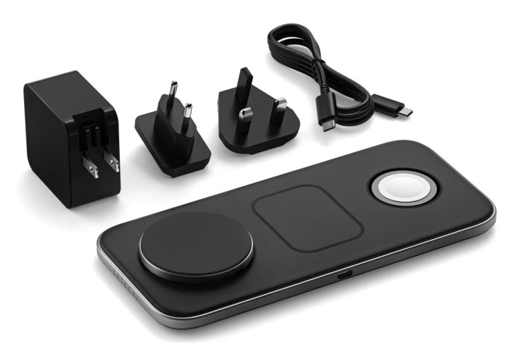 Satechi Qi2 Trio Wireless Charging Pad - magnetyczna ładowarka bezprzewodowa do trzech urządzeń (AppleWatch 5W, AirPods 5W, Qi2 15W), kabel 1m, ładowa