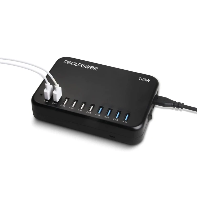 RealPower Power Station 120 Smartfon, Tablet Czarny Prąd przemienny Wewnętrzna