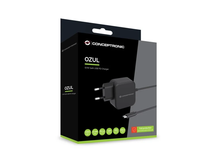 Conceptronic OZUL04BE ładowarka do urządzeń przenośnych Uniwersalne Czarny Prąd przemienny Wewnętrzna