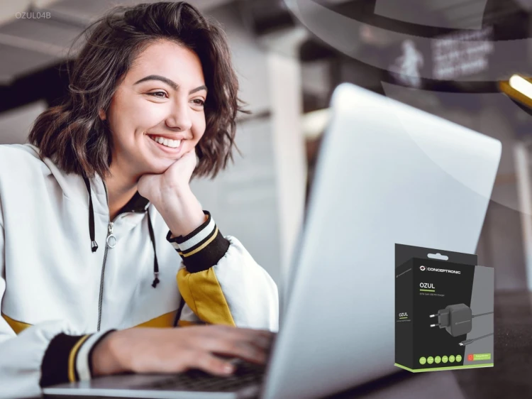 Conceptronic OZUL04BE ładowarka do urządzeń przenośnych Uniwersalne Czarny Prąd przemienny Wewnętrzna